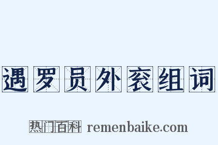 遇罗员外衮组词是什么意思的图片